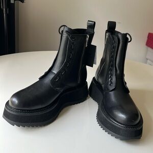 Zara Black Chunky Lace-Up Boots